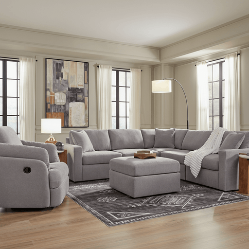 Modmax Premium 4-Piece Sectional with Storage Chaise and Storage Console Granite Option A
