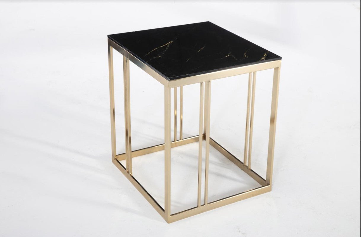 Montego Side Table (Crl Mrb /Gold) 1 Piece by Bellona