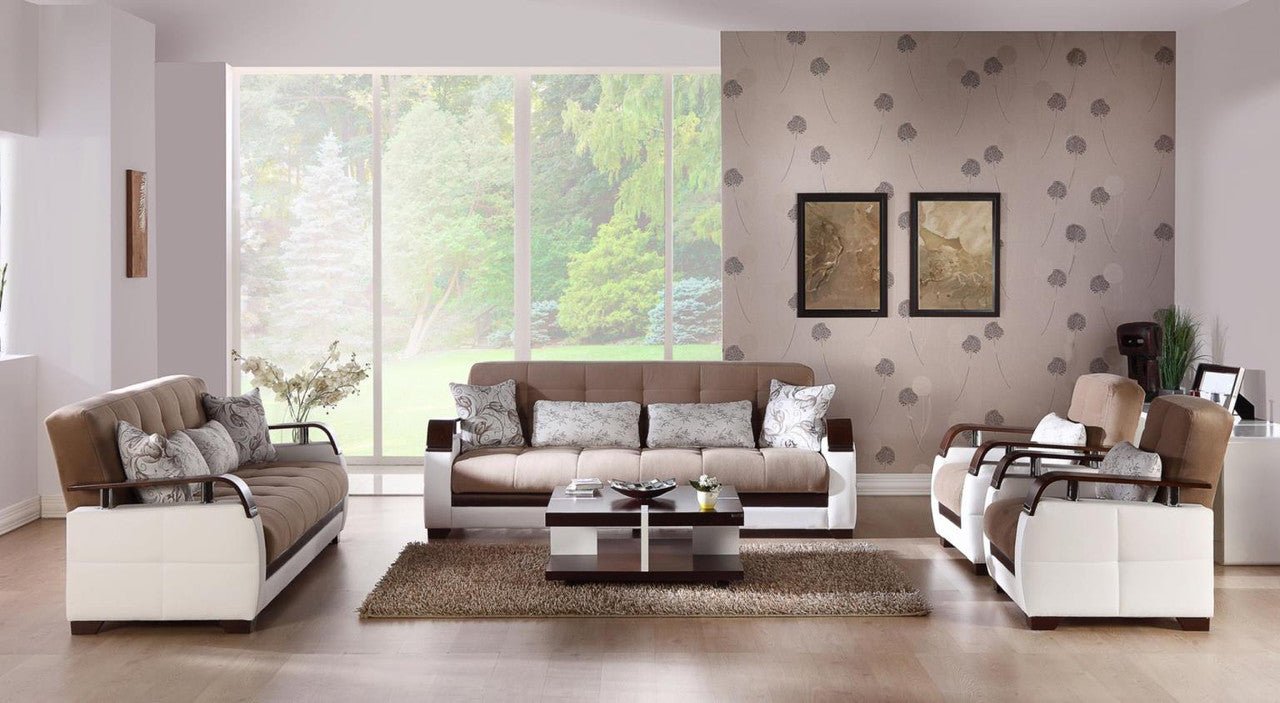 Natural Living Room Set Sofa Loveseat Armchair by Bellona NAOMI L.BROWN
