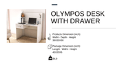 Olympos Study Table with Drawer - Berre Furniture