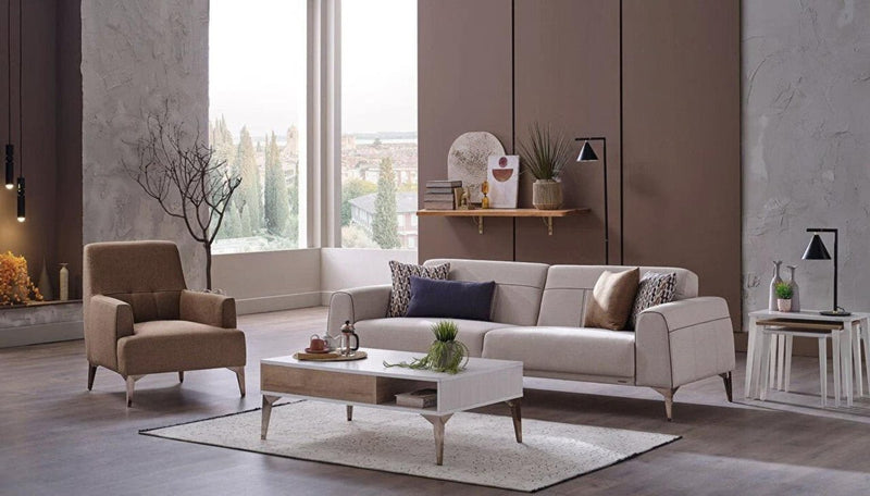 Pandora Love Seat (Fox Cream) by Bellona