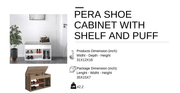 Pera Shoe Cabinet with Shelf and Puff Opak White - Berre Furniture