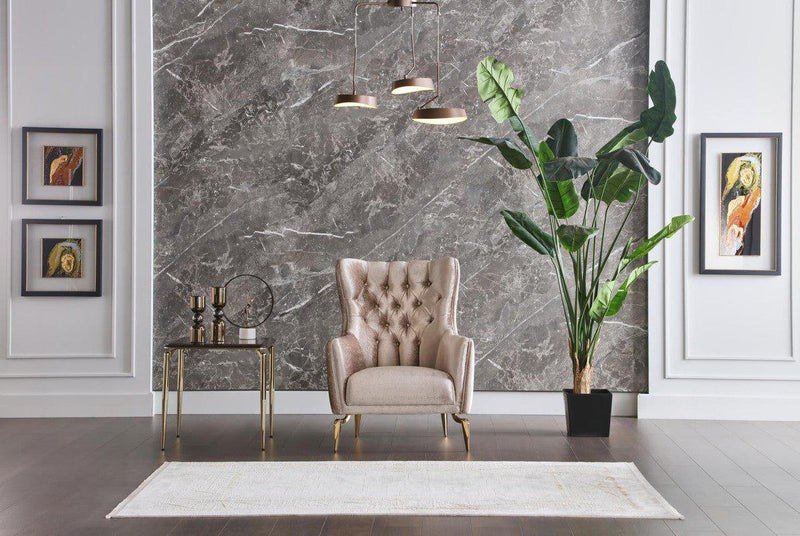Plaza Accent Chair (Lara Cream)2 Pieces by Bellona