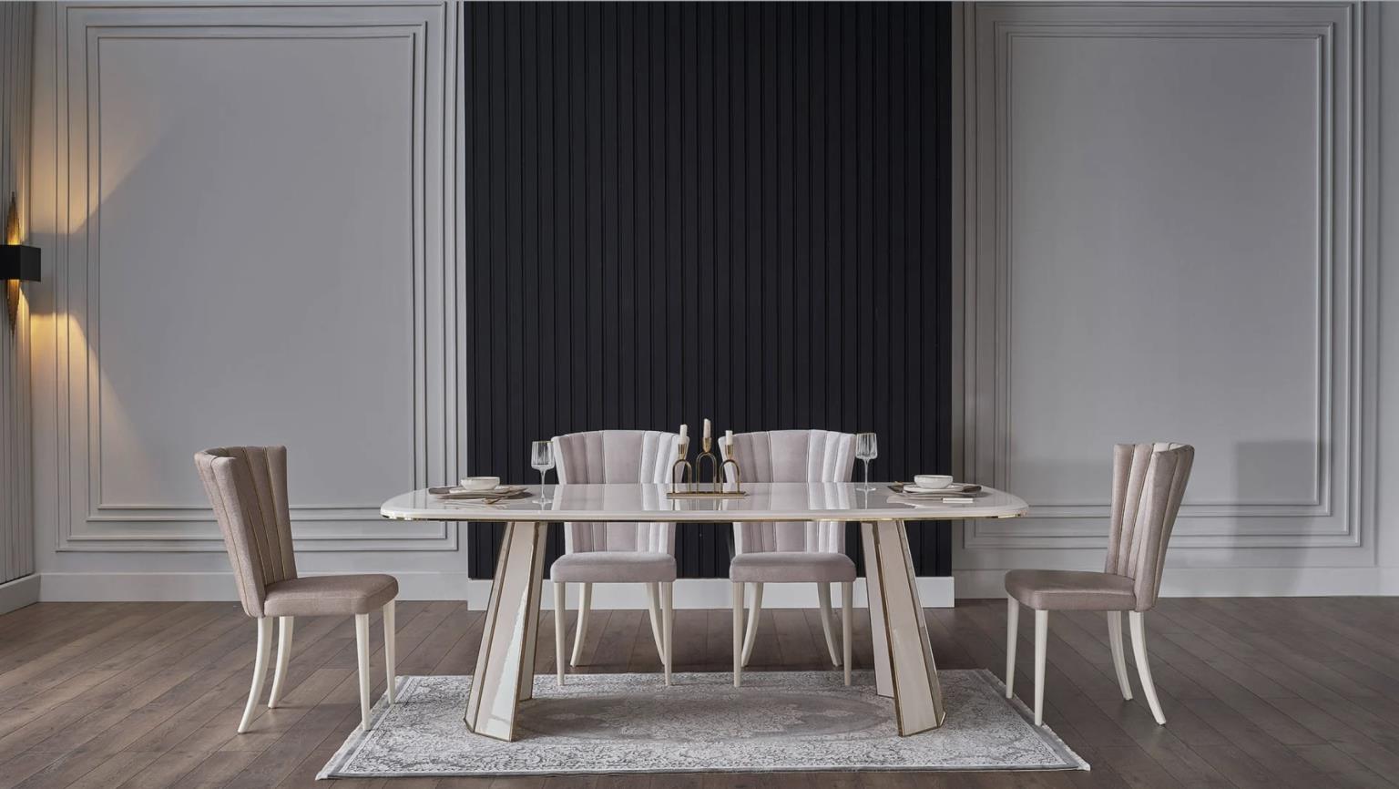 Plaza Dining Set Table With 6 Chairs by Bellona - Berre Furniture