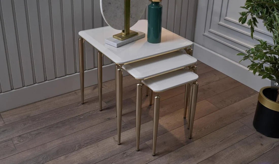 Plaza Nesting Table (Plaza Ivory) - Berre Furniture