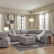 Premium Modmax 8-Piece Double Storage Chaise Sectional with Audio and Storage Consoles Granite