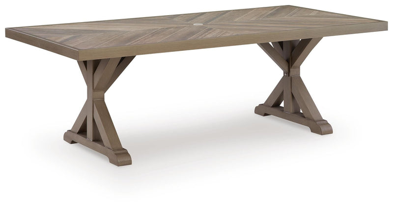 Revare Beach RECT Dining Table w/UMB OPT Default Title