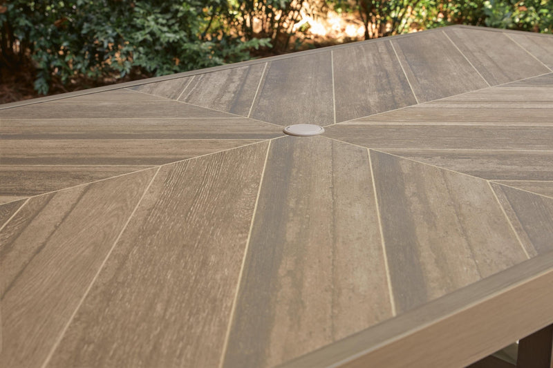 Revare Beach RECT Dining Table w/UMB OPT