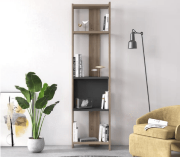 Ruby Narrow Bookcase Varna Oak - Berre Furniture