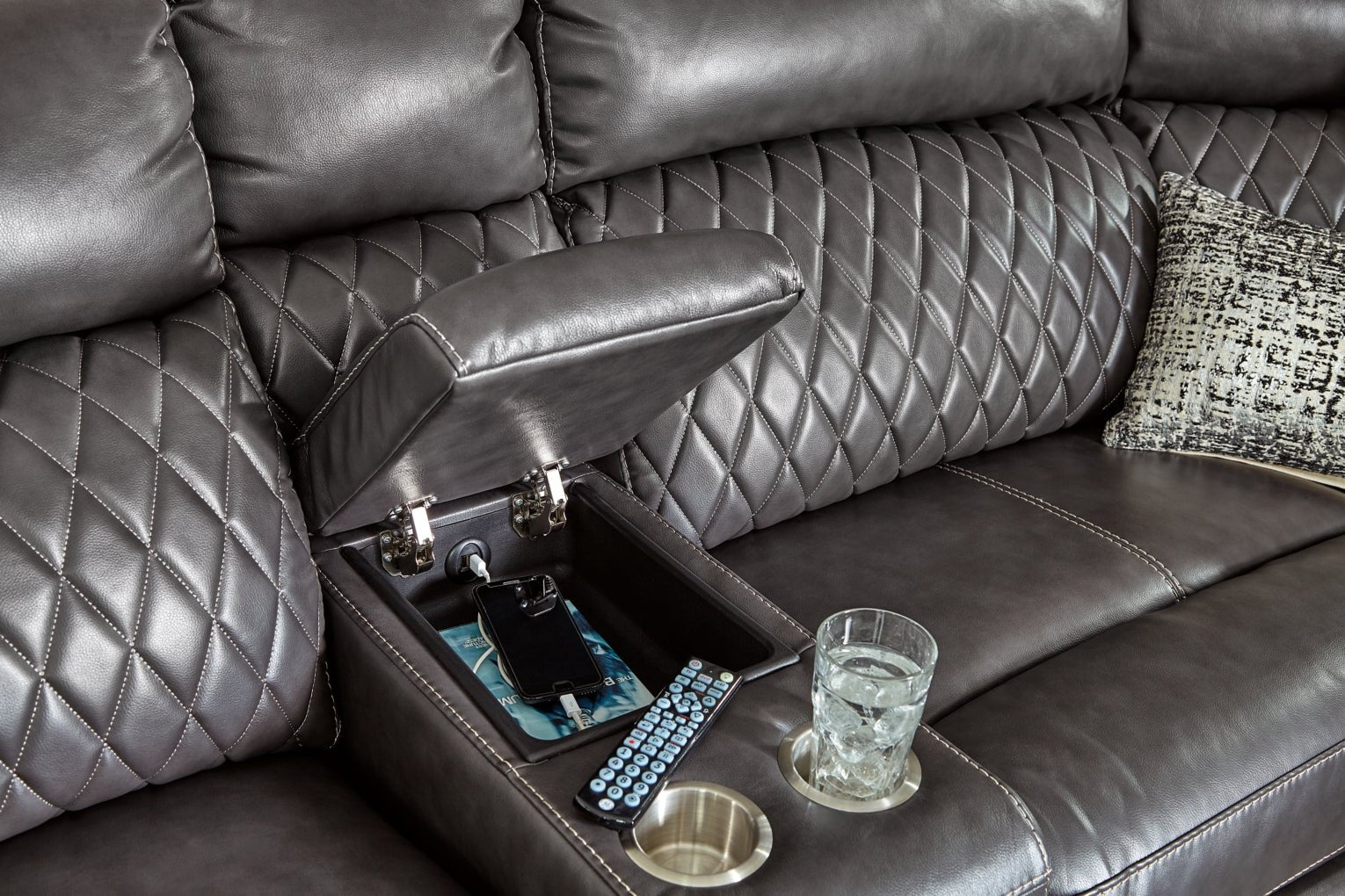 Samperstone 3 - Piece Power Reclining Sectional Loveseat - Berre Furniture