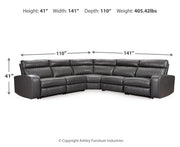 Samperstone 5 - Piece Power Reclining Sectional - Berre Furniture