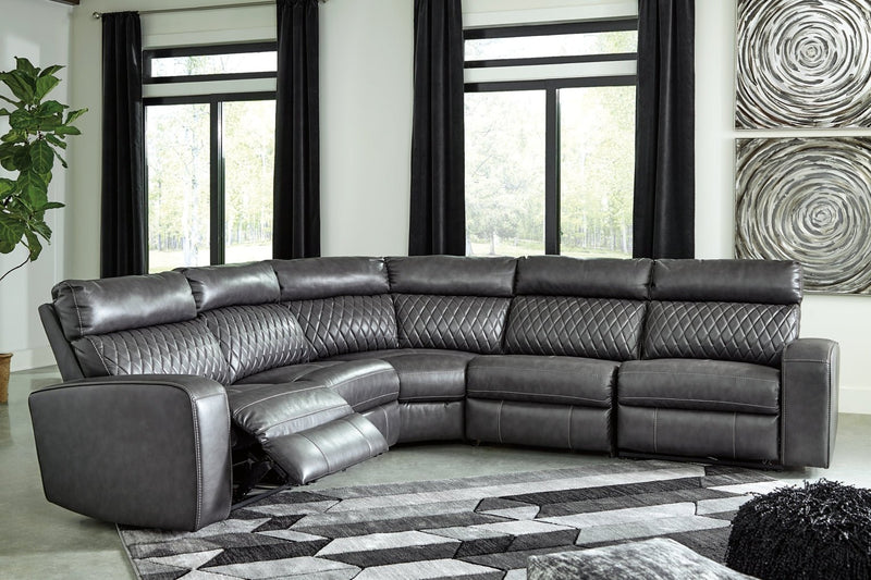 Samperstone 5 - Piece Power Reclining Sectional - Berre Furniture