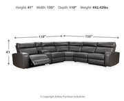 Samperstone 6 - Piece Power Reclining Sectional - Berre Furniture