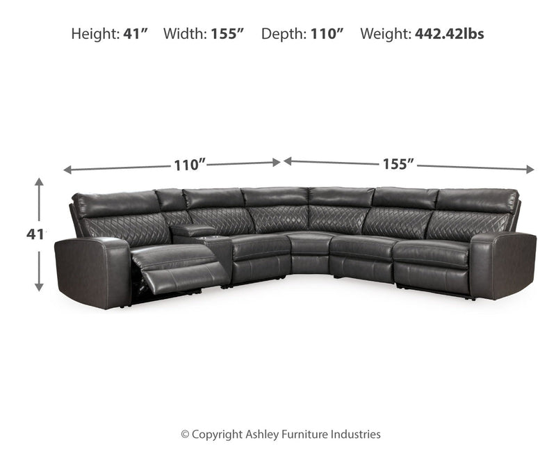 Samperstone 6 - Piece Power Reclining Sectional - Berre Furniture