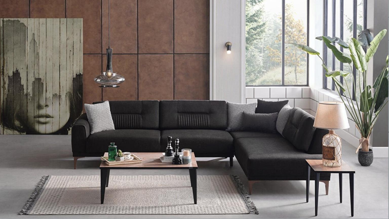 Seul Sectional (Corte Anthracite) By Bellona - Berre Furniture