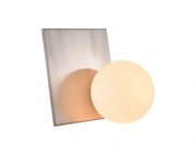SHINY NICKEL FRAME TABLE LAMP WITH A MILK WHITE GLASS GLOBE SHADE - Berre Furniture