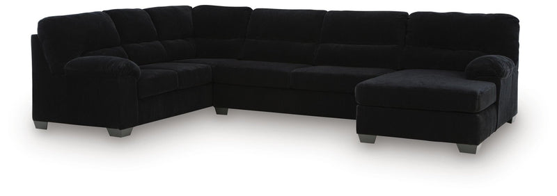 SimpleJoy 3-Piece Sectional with Chaise Standard (v2) Onyx