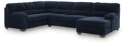 SimpleJoy 3-Piece Sectional with Chaise Standard (v2) Navy