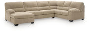 SimpleJoy 3-Piece Sectional with Chaise Standard Sand
