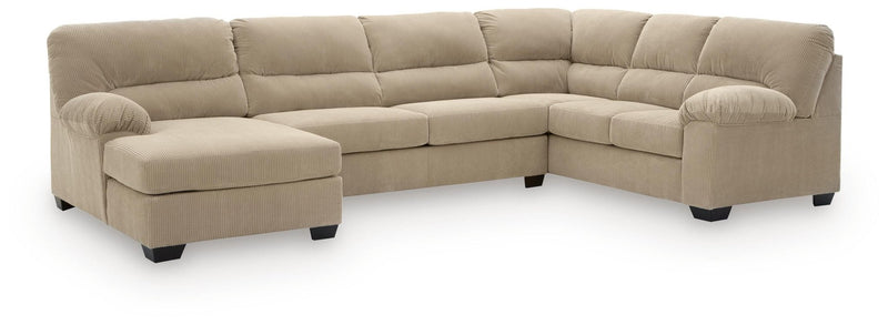 SimpleJoy 3-Piece Sectional with Chaise Standard Sand