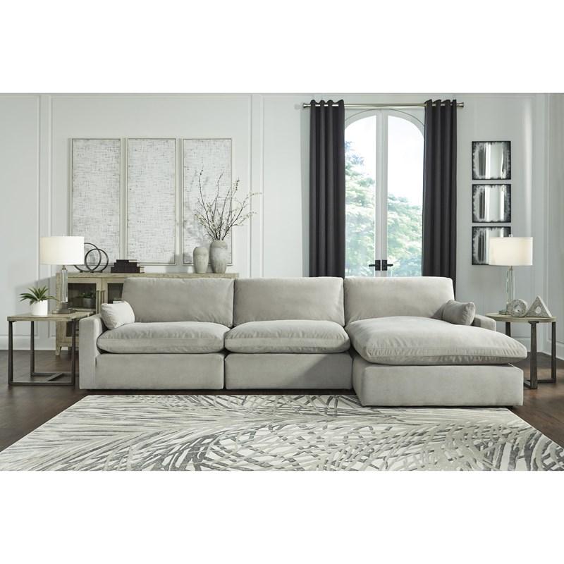 Sophie Grey Fabric 3 pc Sectional - Berre Furniture