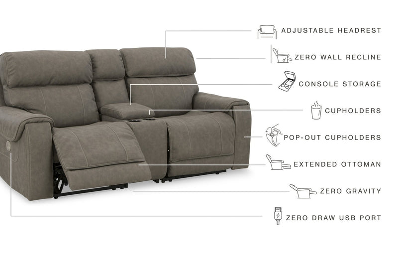 Starbot 3 - Piece Power Reclining Loveseat with Console - Berre Furniture