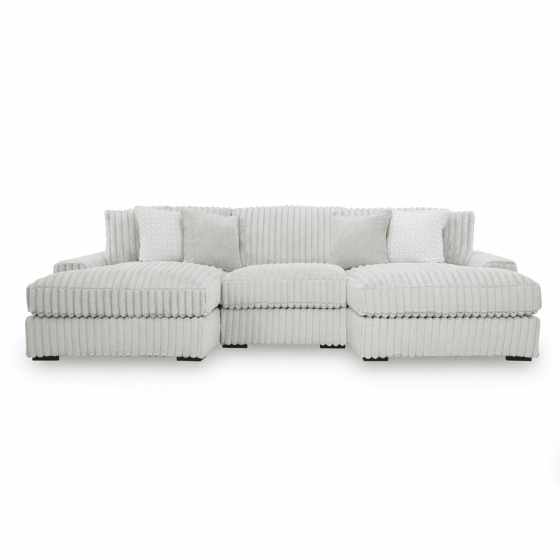 Stupendous 3 - Piece Sectional with Double Chaise - Berre Furniture