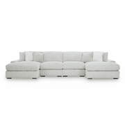 Stupendous 4 - Piece Sectional with Double Chaise - Berre Furniture