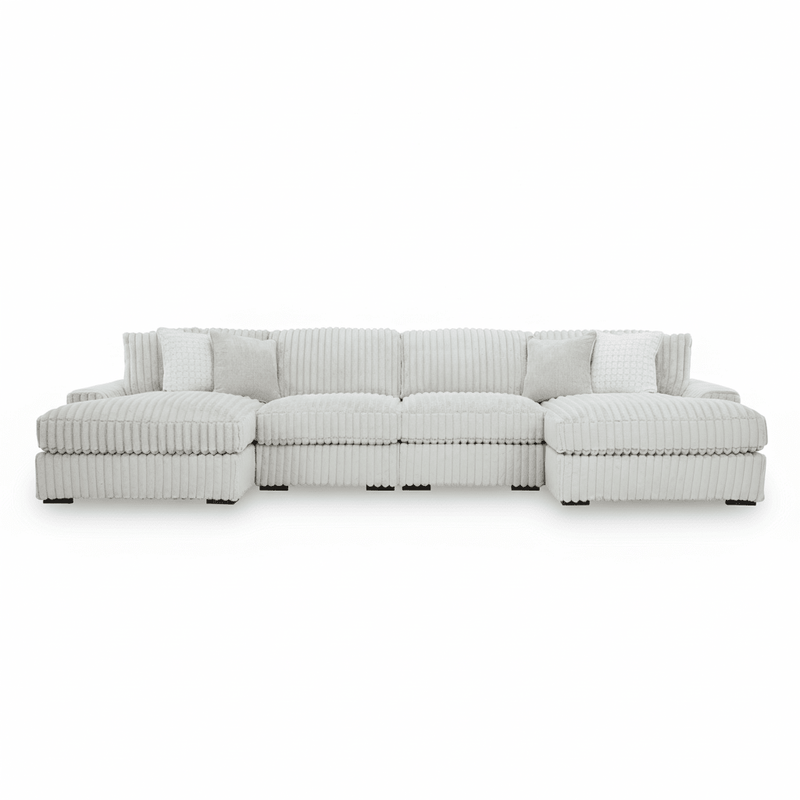 Stupendous 4 - Piece Sectional with Double Chaise - Berre Furniture