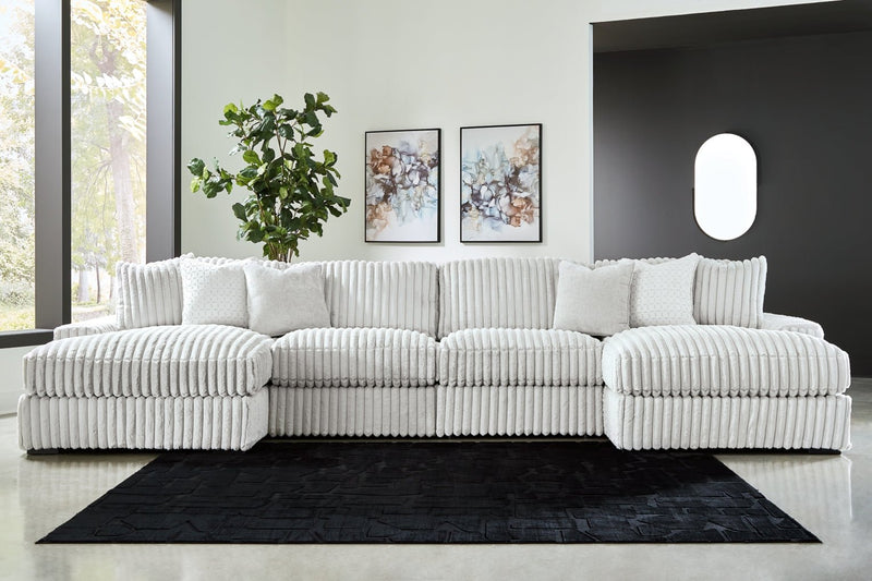 Stupendous 4 - Piece Sectional with Double Chaise - Berre Furniture