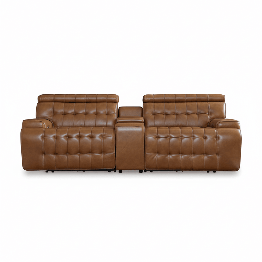 Temmpton 3 - Piece Power Reclining Loveseat with Console - Berre Furniture
