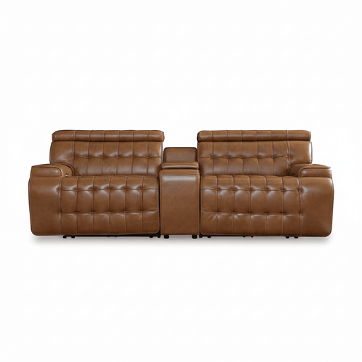 Temmpton 3 - Piece Power Reclining Loveseat with Console - Berre Furniture
