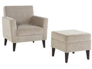 Theo Accent Chair and Ottoman by Bellona
