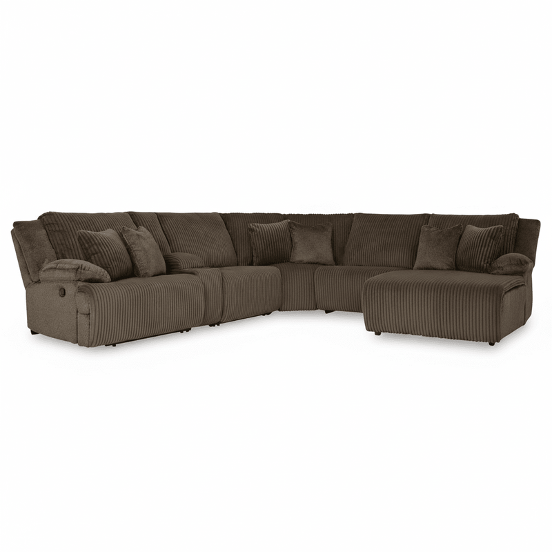 Top Tier 6 - Piece Reclining Sectional with Chaise - Berre Furniture