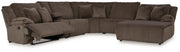 Top Tier 6 - Piece Reclining Sectional with Chaise - Berre Furniture
