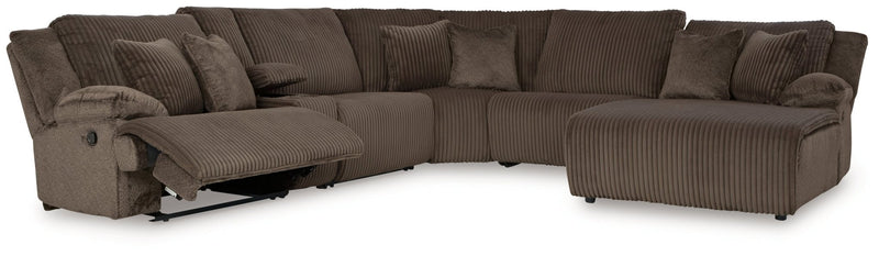 Top Tier 6 - Piece Reclining Sectional with Chaise - Berre Furniture