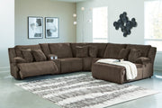 Top Tier 6 - Piece Reclining Sectional with Chaise - Berre Furniture
