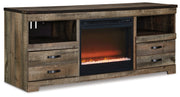 Trinell 63" TV Stand with Electric Fireplace - Berre Furniture