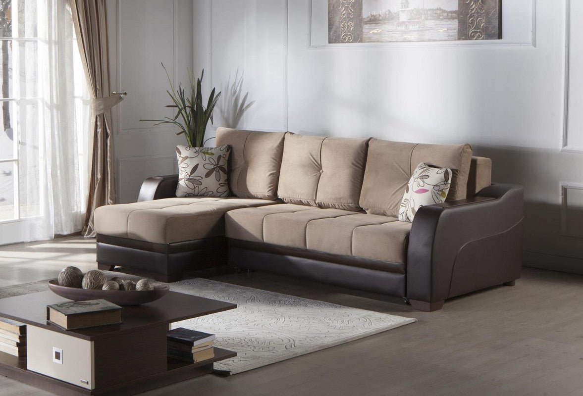 Ultra Sleeper Sectional by Bellona OPTIMUM BROWN Sectional Only