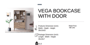 Vega Bookcase With Door - Berre Furniture