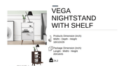 Vega Nightstand with Shelf Victoria Walnut - Berre Furniture