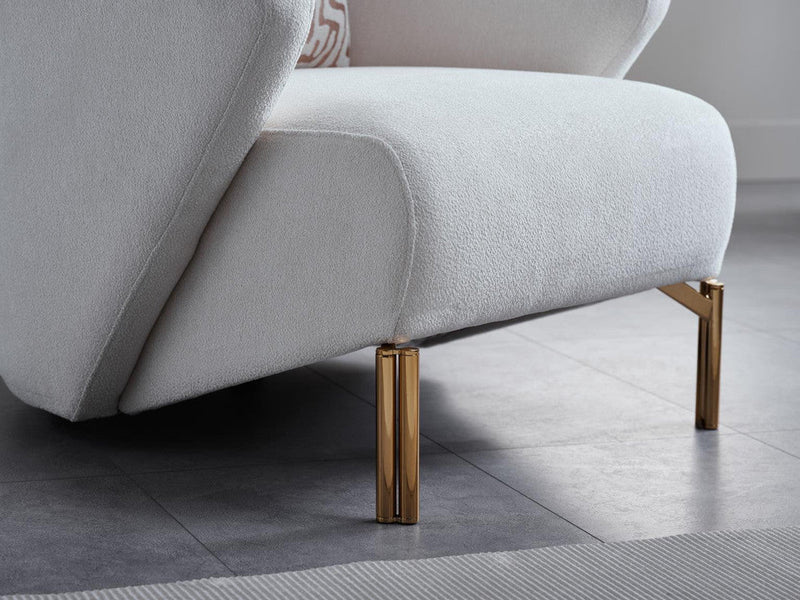 Veronica Accent Chair (Perla Cream Main/Almira Gold) by Bellona
