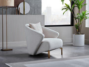 Veronica Accent Chair (Perla Cream Main/Almira Gold) by Bellona