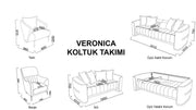 Veronica Living Room Set Sofa Loveseat Armchair by Bellona - Berre Furniture