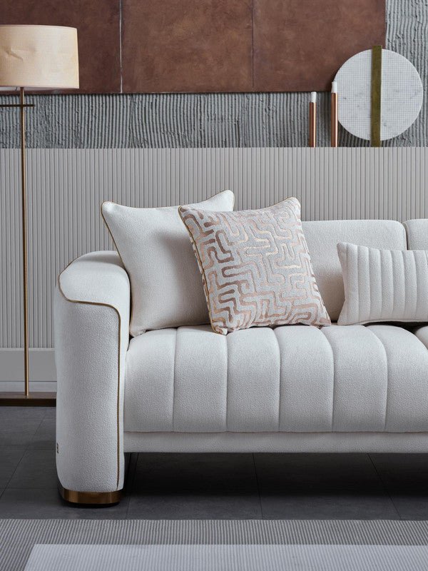 Veronica Love Seat (Merit Cream Plain) by Bellona