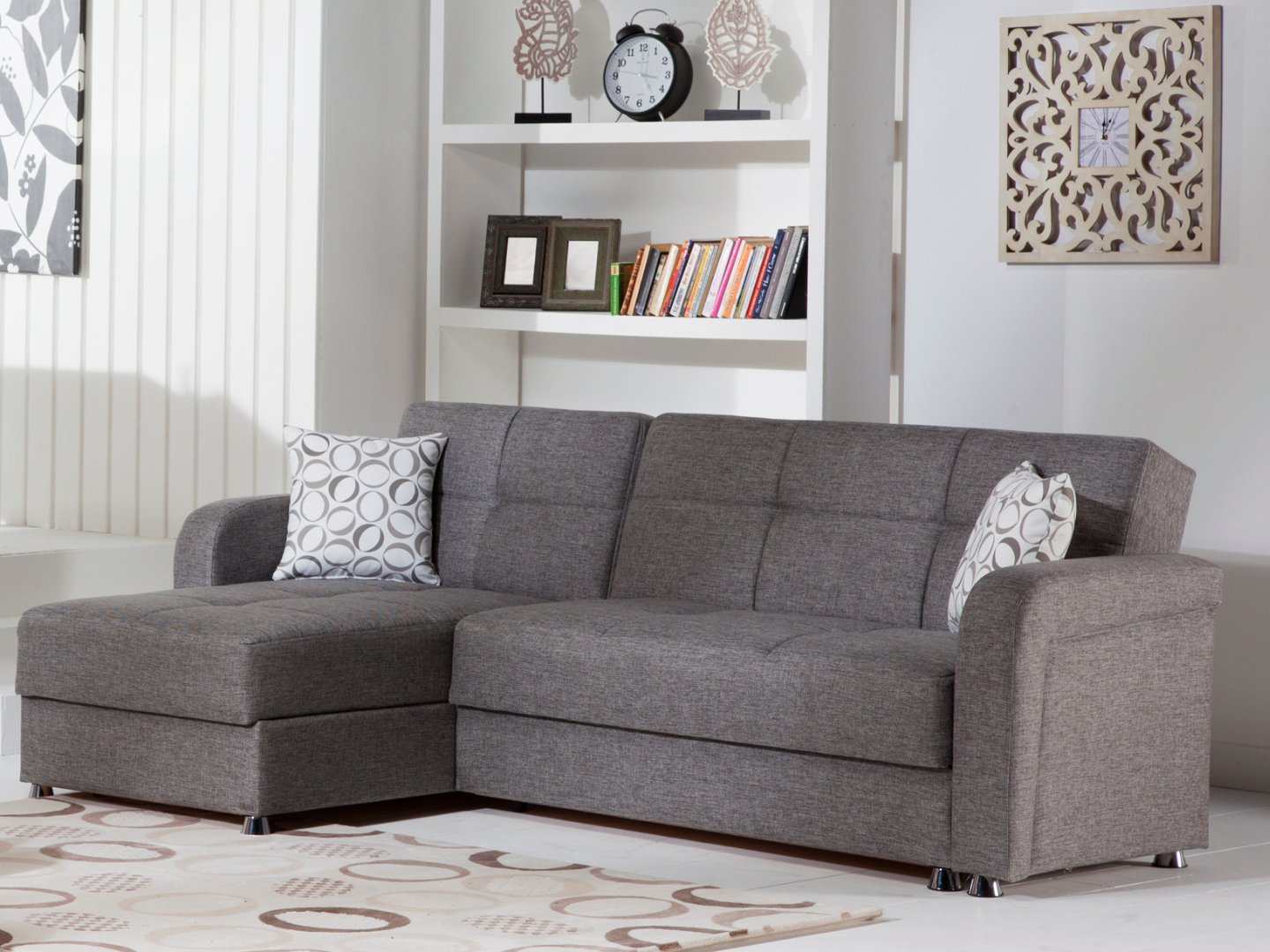 Vision Sleeper Sectional by Bellona Diego Grey Sectional Only