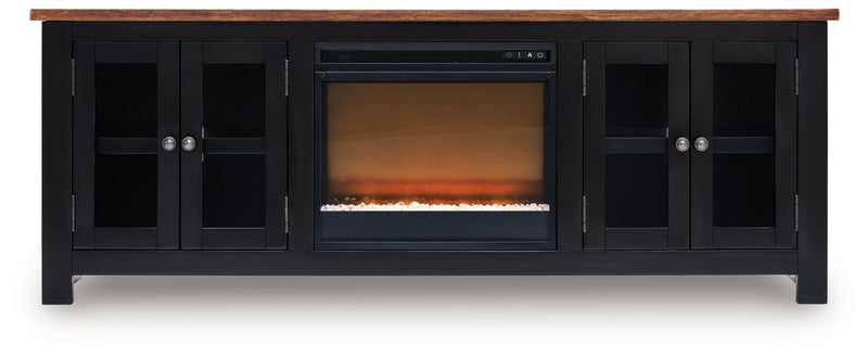 Wildenauer 76" TV Stand with Electric Fireplace - Berre Furniture