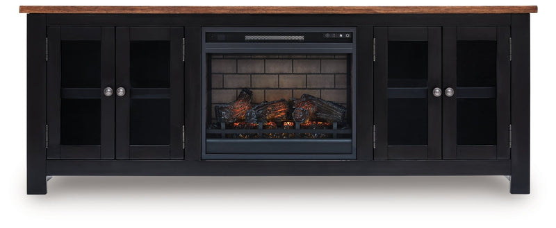 Wildenauer 76" TV Stand with Electric Fireplace - Berre Furniture