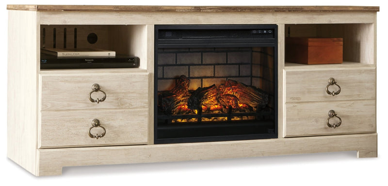 Willowton 64" TV Stand with Electric Fireplace - Berre Furniture
