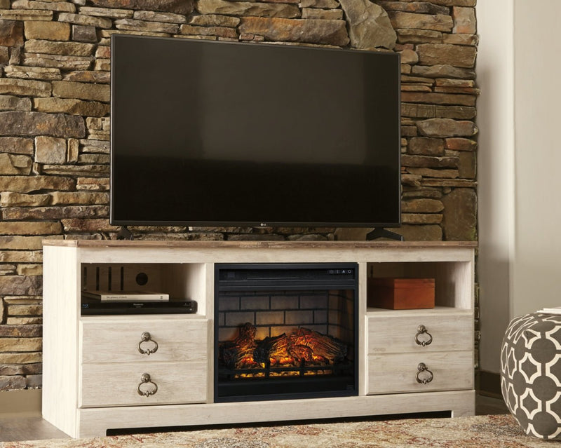Willowton 64" TV Stand with Electric Fireplace - Berre Furniture